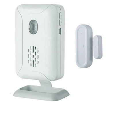Wireless doorbell chime with 280-metre range, vibrant LED lights, and customisable settings for home and business security