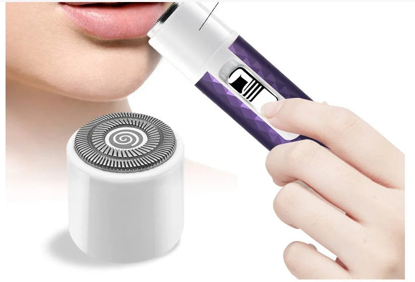 Portable electric razor for women with five interchangeable heads