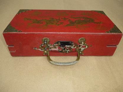 Handcrafted antique terracotta chess set with folding wooden board