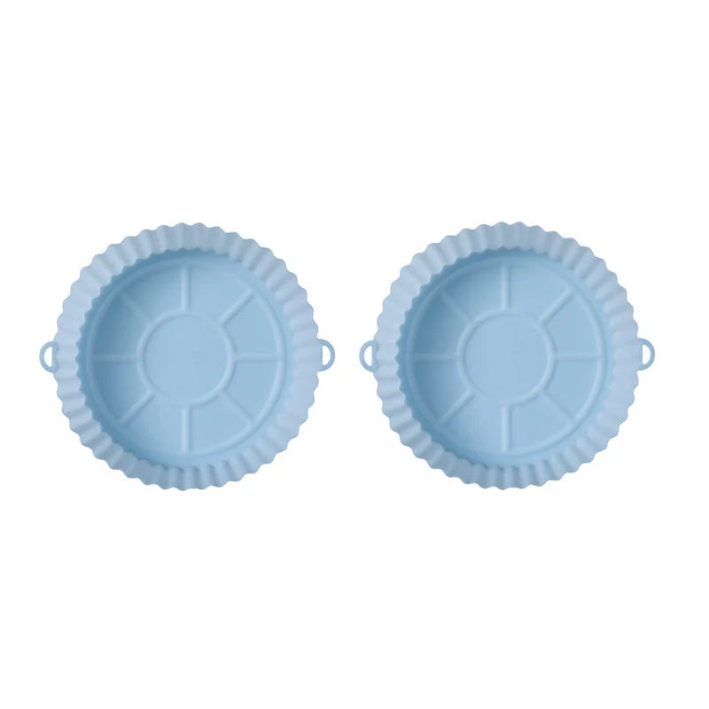 Round silicone baking tray mat for air fryer in various colours