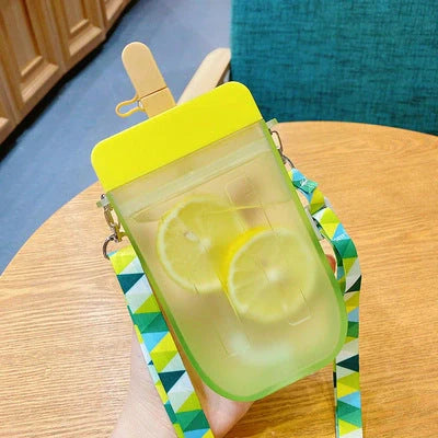 Summer children's water cup with straw, anti-leak design, and cartoon pattern