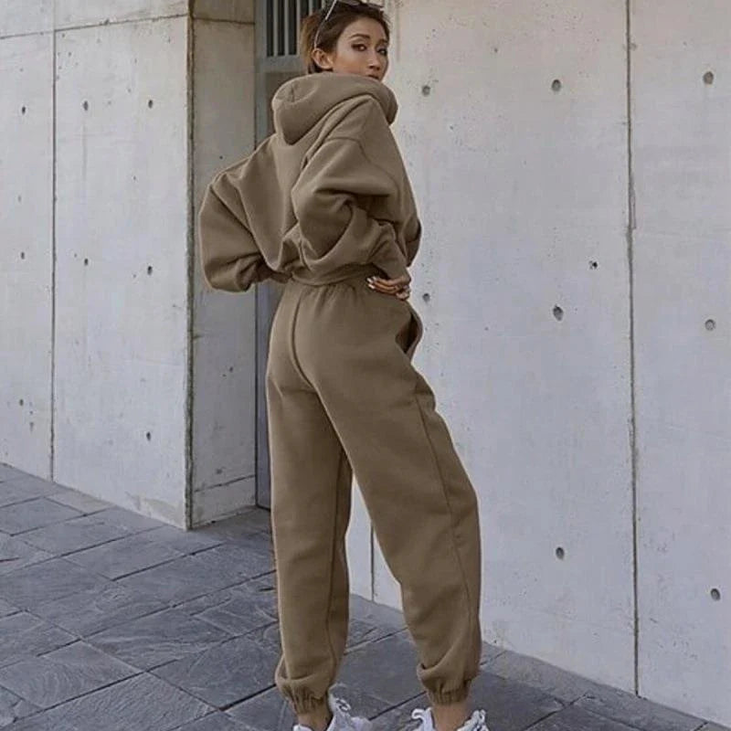 Stylish Autumn & Winter Women's Casual Hoodie Coat Outfit in various colors and sizes