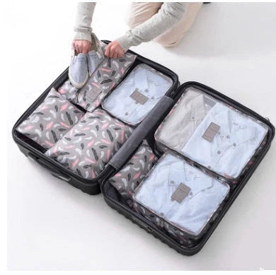Premium waterproof nylon travel organizer set with mesh panels for easy visibility and organization