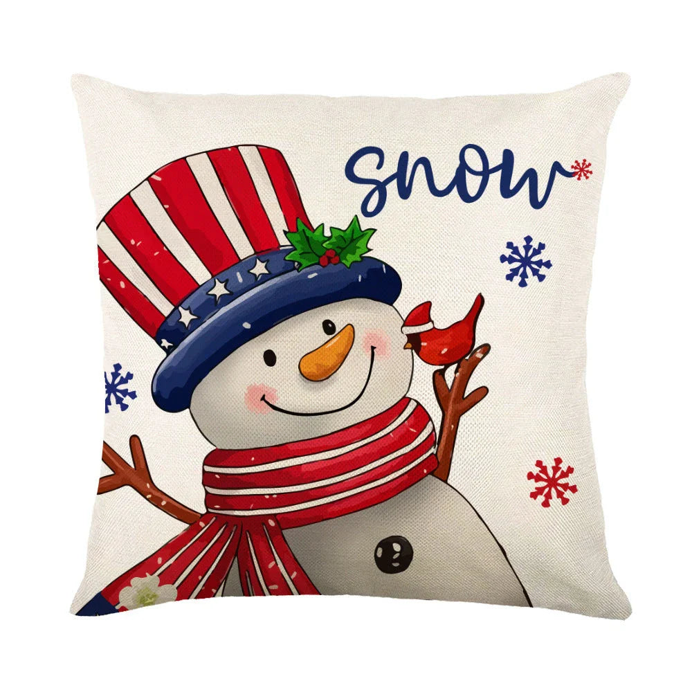 Festive Christmas pillow covers with snowflake pattern for cozy home decor