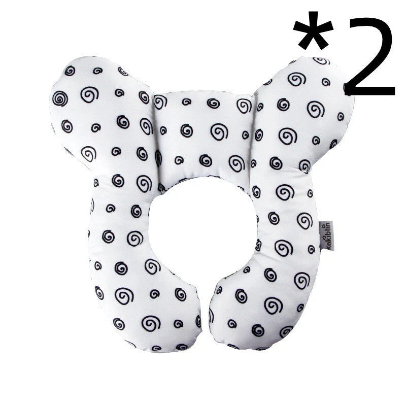 U-shaped baby head support pillow in pure cotton for car safety seats