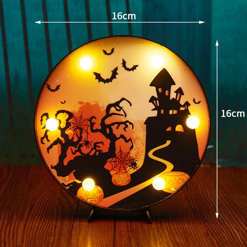 Halloween LED Light Pumpkin Ladybug Bat Head Outdoor Decorative Modeling Lights