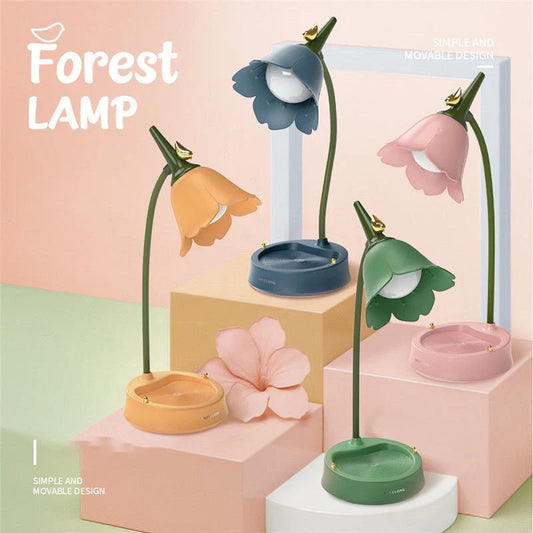 Flower LED Desk Lamp with adjustable brightness and wireless charging