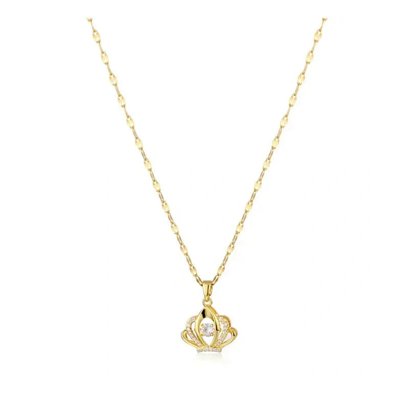 Valentine's Day titanium steel perfume bottle pendant necklace with zircon detail