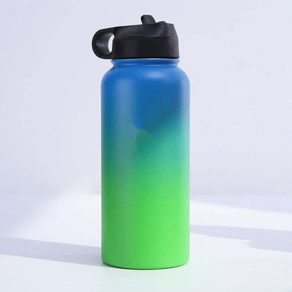 Premium stainless steel insulated tumbler with push-button lid and sleek design for outdoor adventures and active lifestyles.