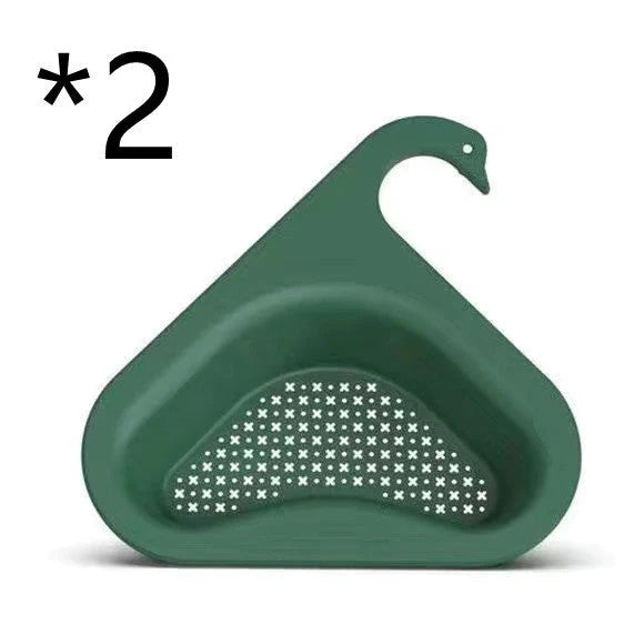 Swan-shaped kitchen sink hanging basket for drying fruits and vegetables