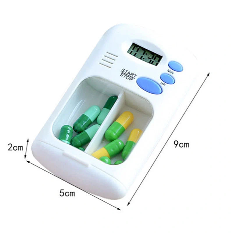 Mini portable pill reminder with LED display and countdown timer