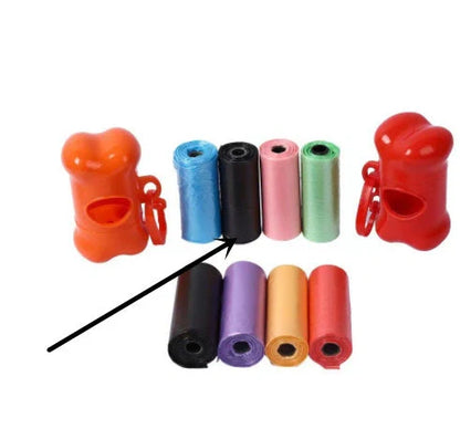 Eco-friendly dog poop bags in various colours for pet waste cleanup