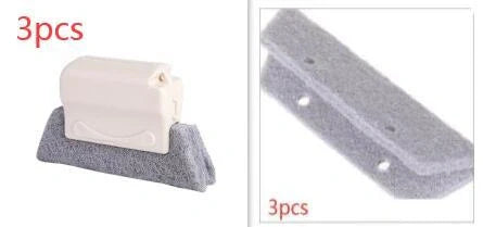 Creative Window Groove Cleaning Gap Brush Slot Cleaner in beige, light grey, and blue