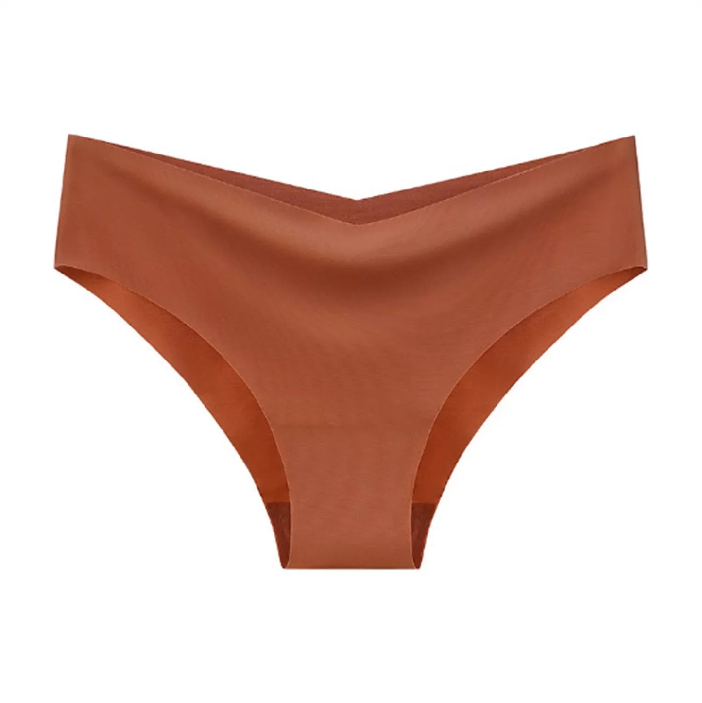 Women's V-shaped Waistband Seamless Ice Silk Panties in 5-colour set