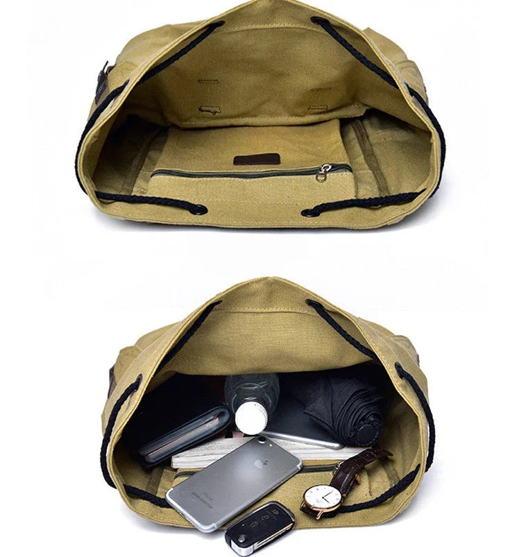 Premium canvas backpack with spacious compartments, comfortable padded straps, and a versatile, stylish design for urban adventures.