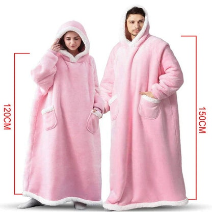 Comfy oversized TV hoodie blanket in various stylish colors, perfect for cozy movie nights and relaxation at home.