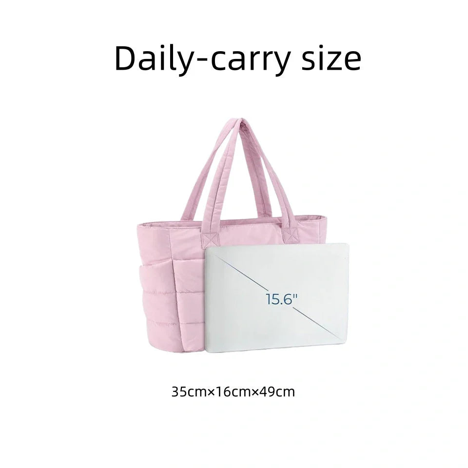 Premium cotton handbag with spacious design, secure zip-top closure, and thoughtful interior organisation for daily use