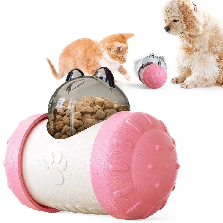 Colorful interactive slow feeding ball toy for pets, designed to engage dogs and cats with treats and promote mental stimulation