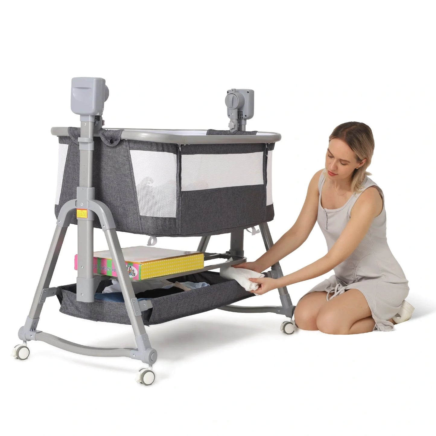Baby electric rocking chair with remote control and adjustable settings