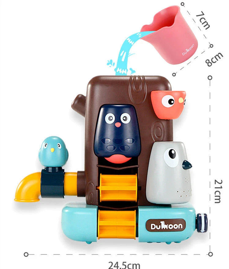 Delightful bird-shaped water toy with suction cups for secure placement in the bathtub, providing endless entertainment and healthy development for children during bath time.