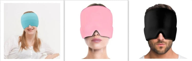 Soothing Ice Therapy Eye Mask for Headache and Migraine Relief, Flexible Gel Material, Adjustable Strap