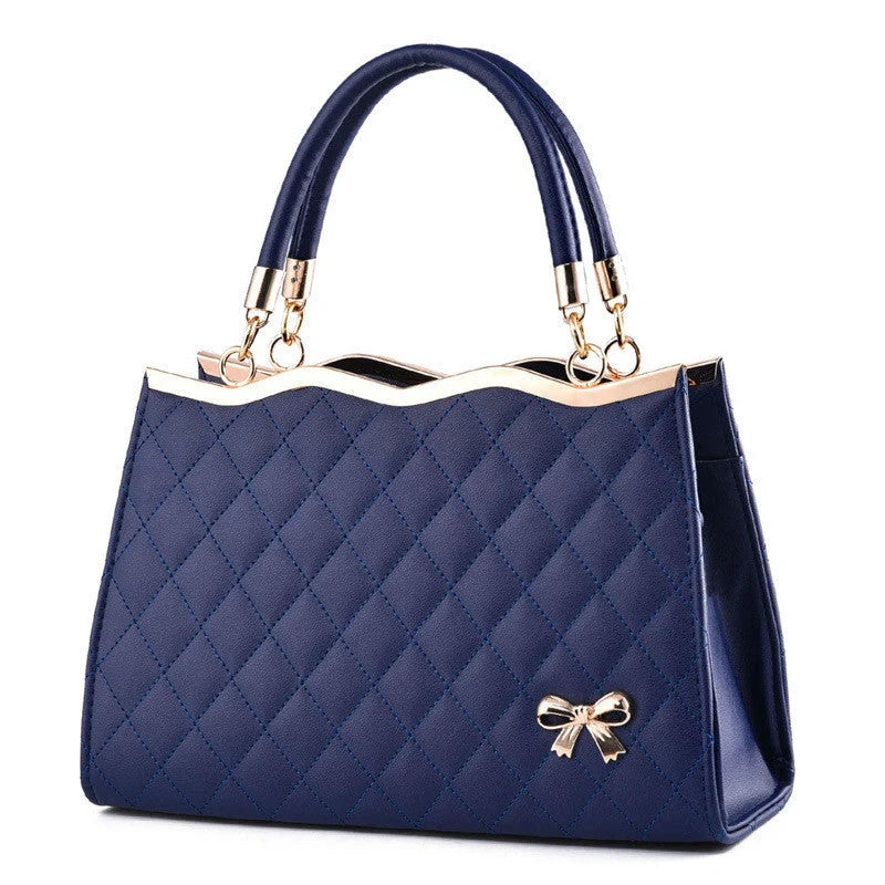 Elegant crossbody shoulder bag with decorative bow in high-quality PU leather