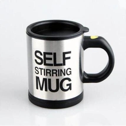 304 stainless steel self-stirring mug with magnetic mixer in various colours