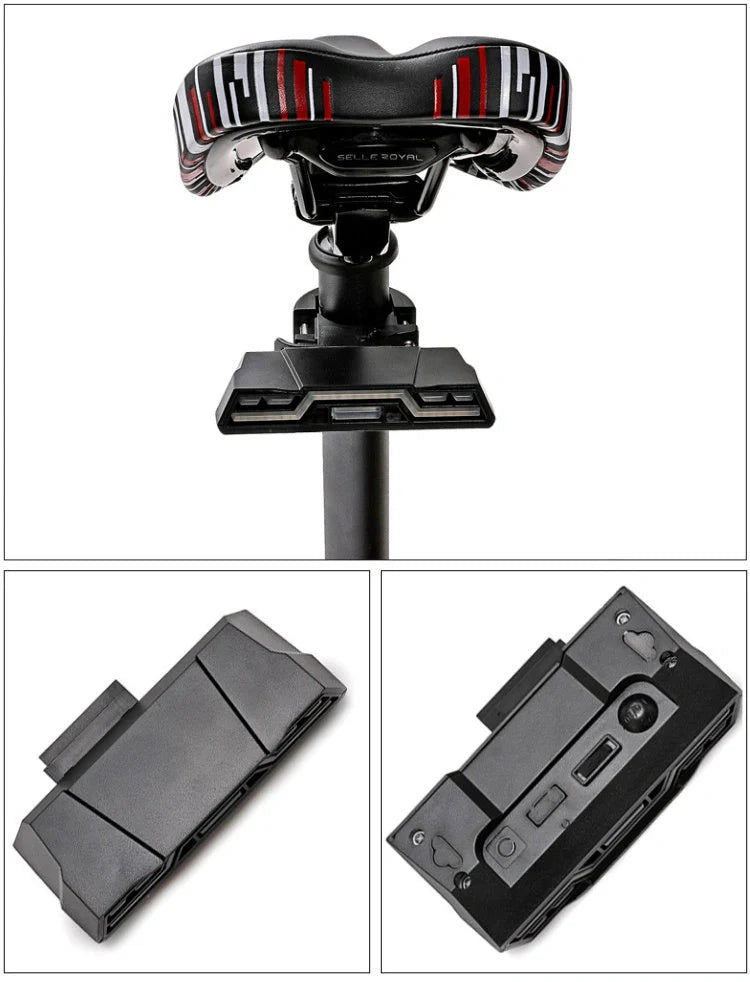 USB rechargeable waterproof bicycle tail light with 3 colour options