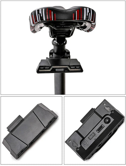 USB rechargeable waterproof bicycle tail light with 3 colour options