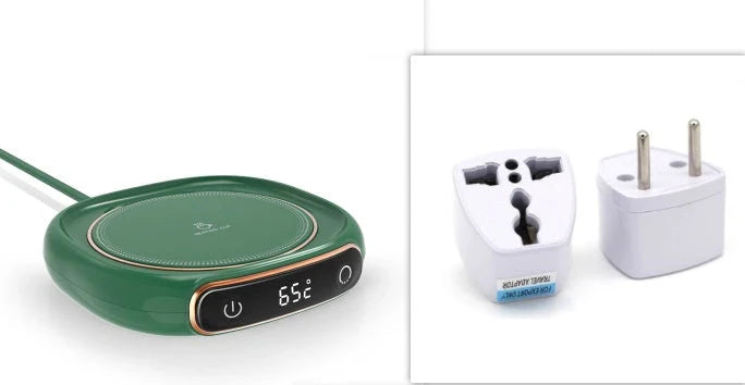 Sleek cordless coffee mug warmer keeps hot drinks at perfect temperature for hours