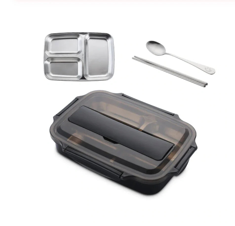 Dielectric insulated lunch box in green, blue, pink, and black with stainless steel interior