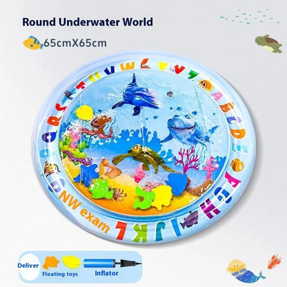 Cooling pet water mat with vibrant animal-themed designs for dogs and cats to stay cool and comfortable