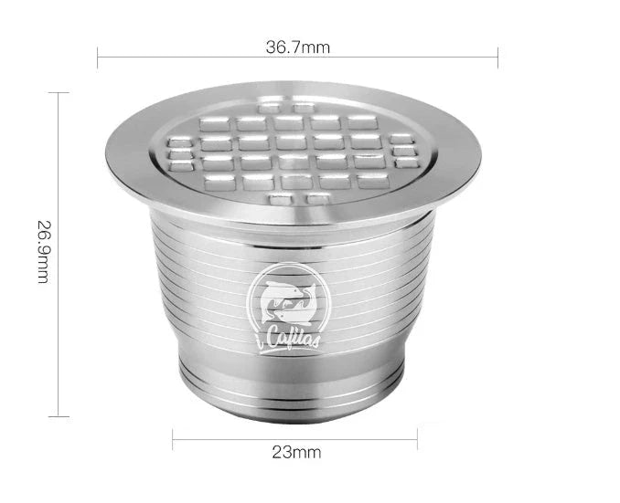 Premium stainless steel coffee capsule holder with integrated tamper for easy organization and perfect espresso extraction