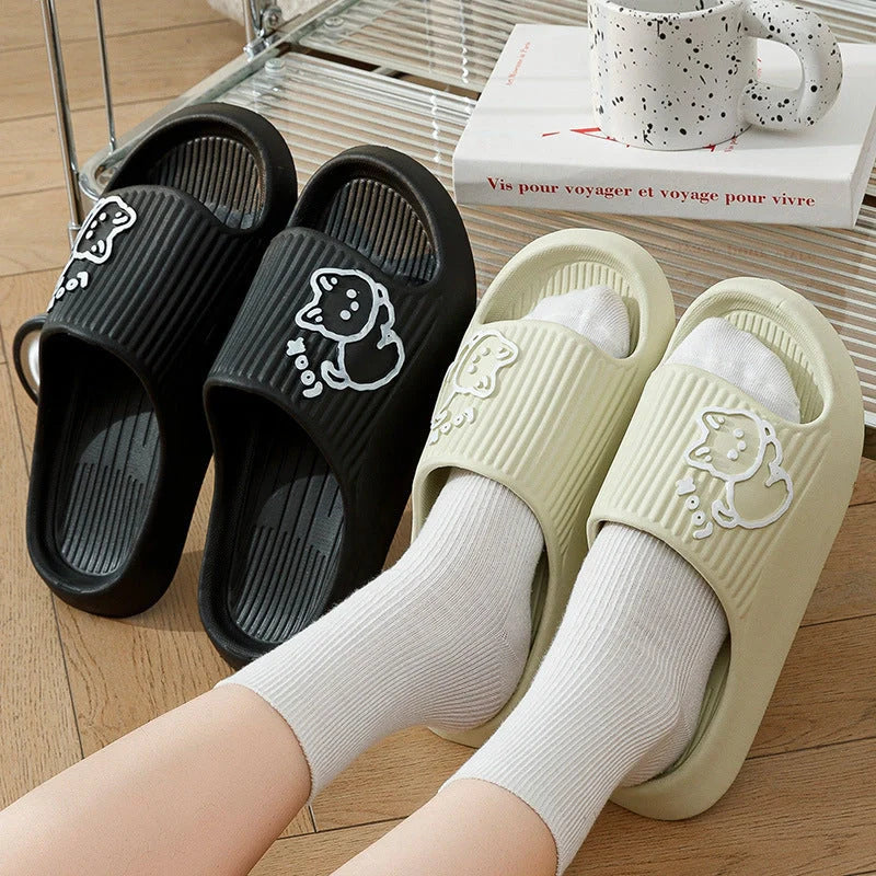Women's non-slip cat slippers in assorted colours for summer wear