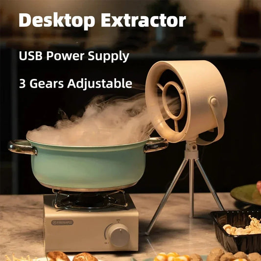 2024 Portable Desktop Exhaust Fan in milky white with USB charging