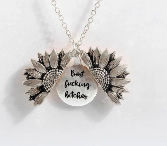 Elegant Sunflower Double-layer Lettering Necklace in various colours