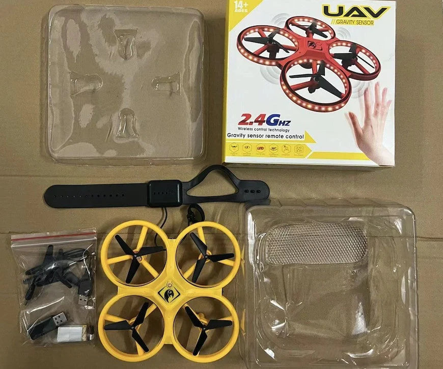Quadrocopter UFO Induction Flying Saucer with gesture control and LED lights