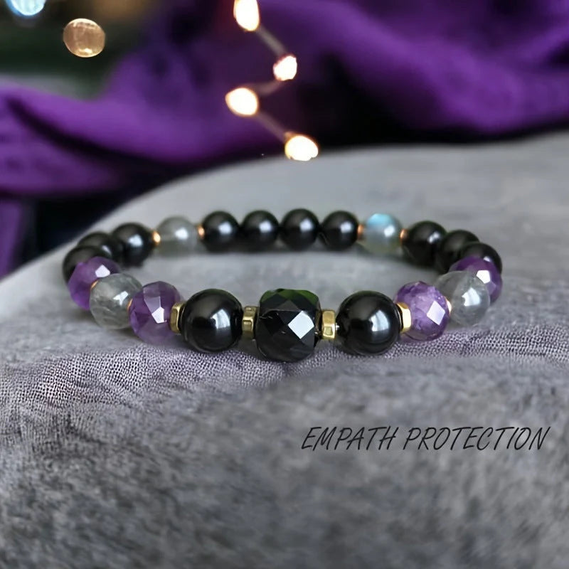 Premium 8mm Obsidian Beaded Bracelet - Versatile and Stylish Accessory