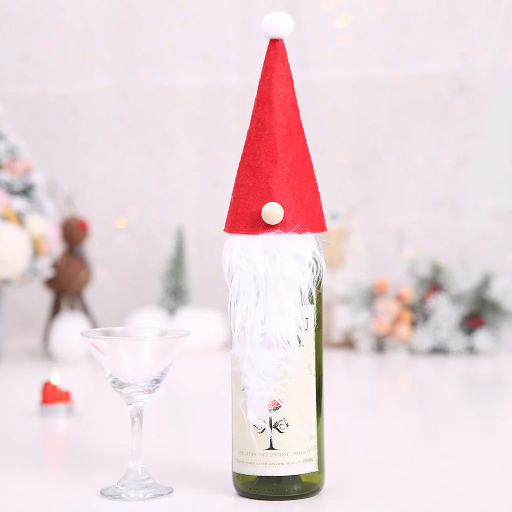 Festive Christmas wine bottle socks in vibrant colours, 14cm x 31cm