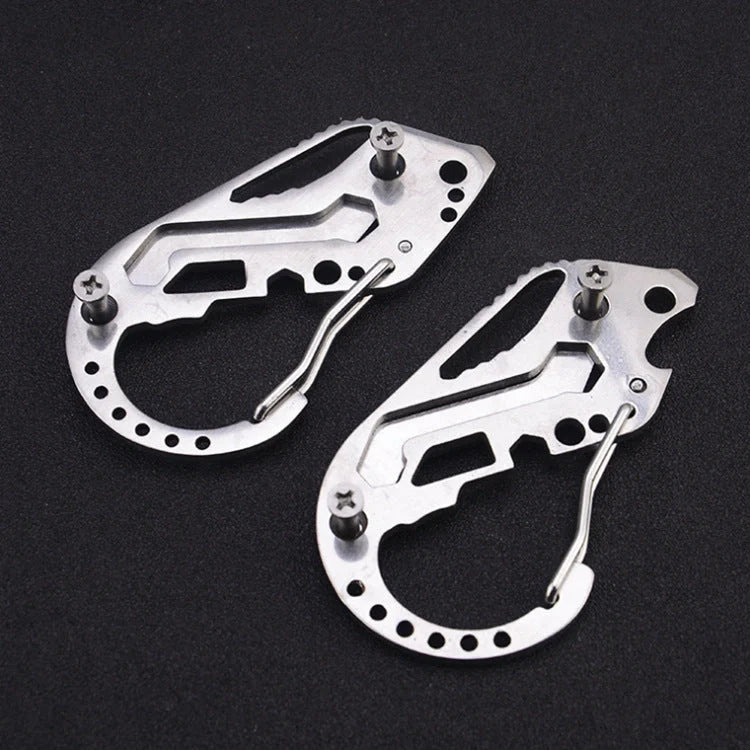Outdoor portable multi-function key clip with optional bottle opener