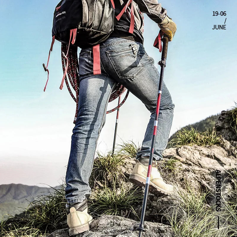 XINDA ultralight carbon trekking poles with adjustable sections and tungsten tips