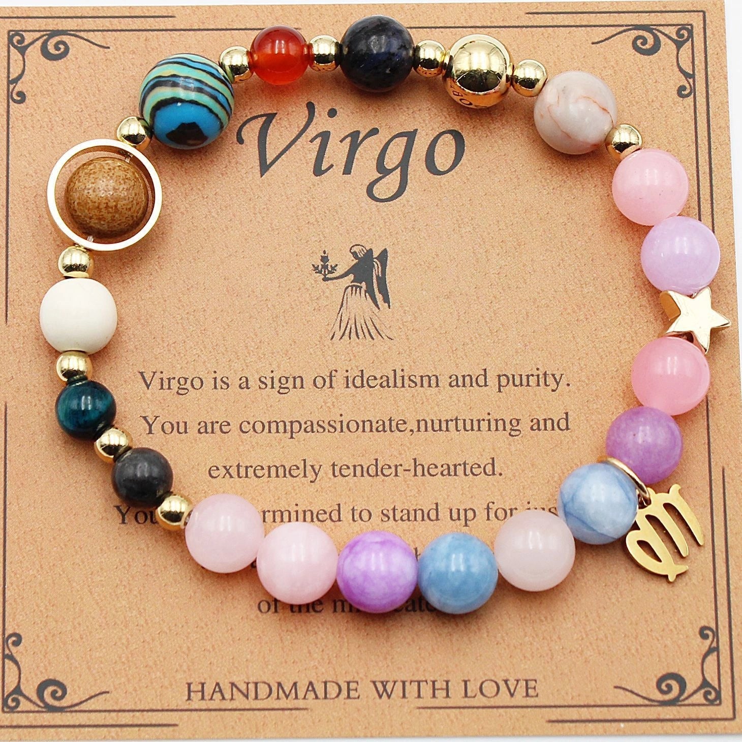 Morgan Stone Beaded Bracelet with twelve constellation designs
