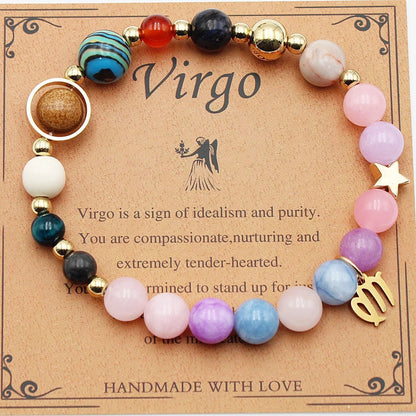 Morgan Stone Beaded Bracelet with twelve constellation designs