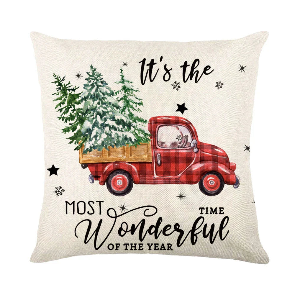 Festive Christmas pillow covers with snowflake pattern for cozy home decor