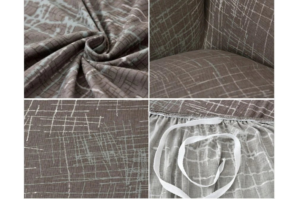 Elastic sofa cover in navy blue with high-density fabric protection