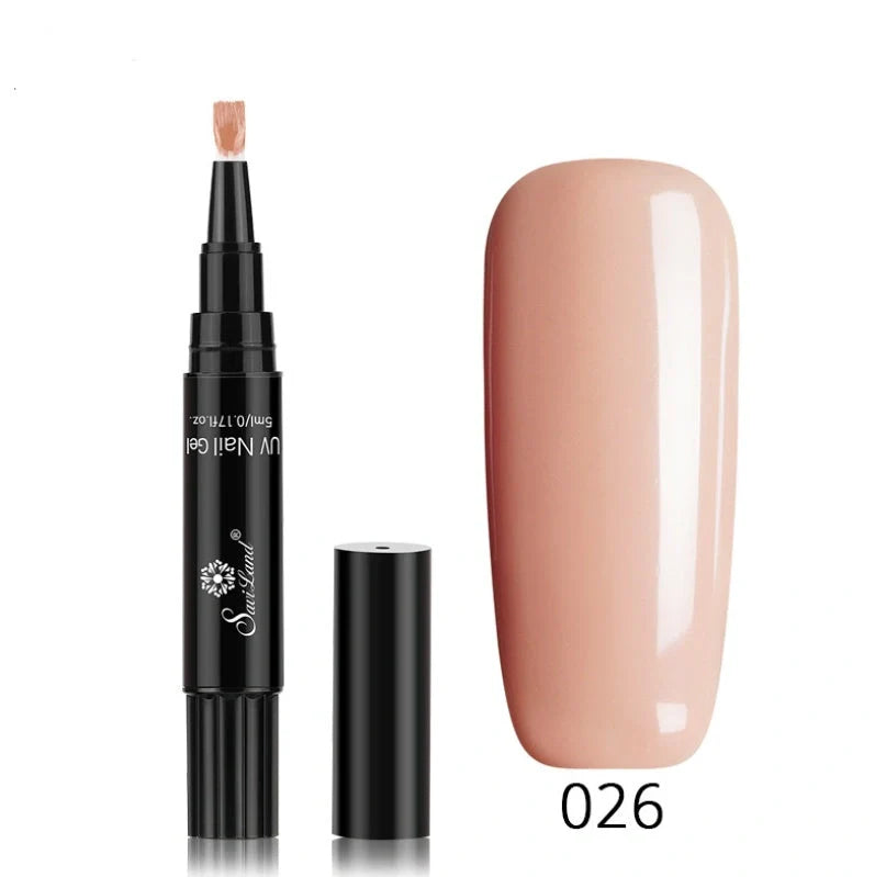 3-in-1 Gel Nail Varnish Pen with Glitter for easy one-step nail art