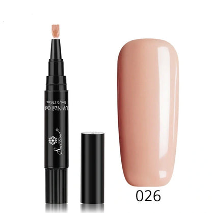 3-in-1 Gel Nail Varnish Pen with Glitter for easy one-step nail art