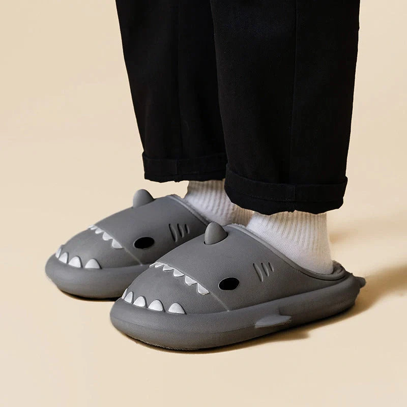 Cartoon shark EVA slippers with waterproof soft bottom in various colours