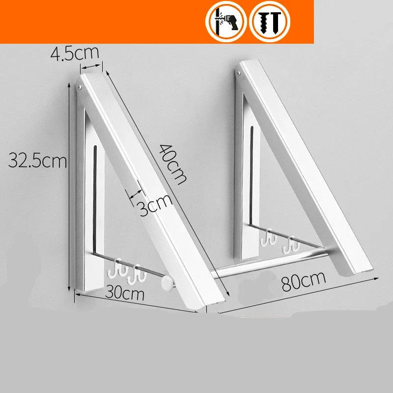 Foldable Aluminium Wall Drying Rack for Waterproof Hanging - Premium British-Quality Space-Saving Solution