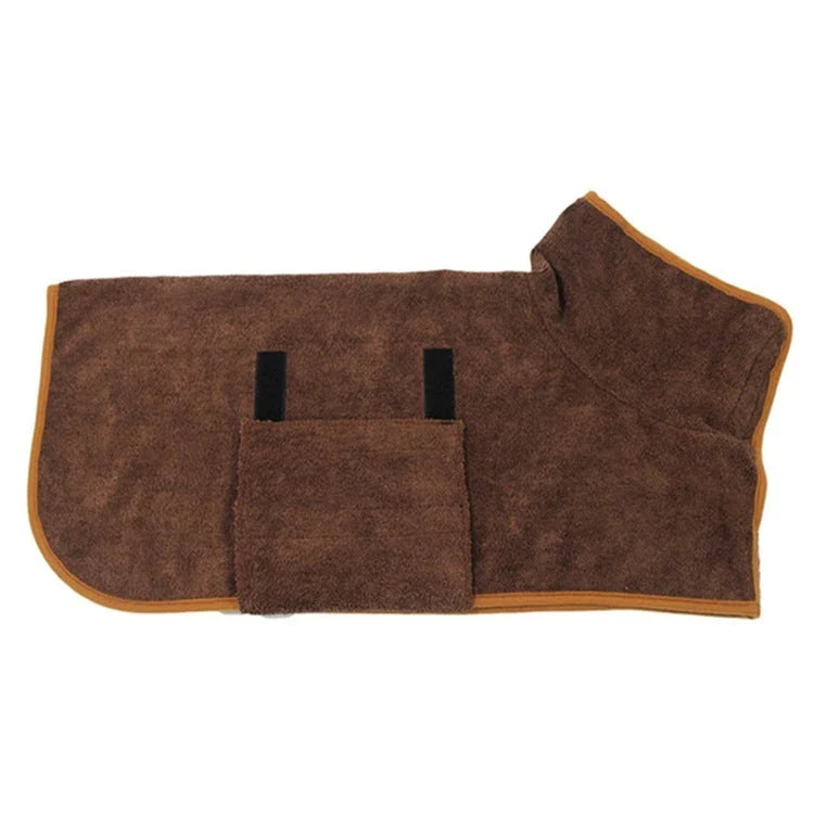 Premium microfiber pet drying bathrobe with adjustable strap and soft lining for superior comfort and absorbency